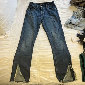Abercrombie jeans split hem and fray detail (Simone High Rise Ankle Jean)!